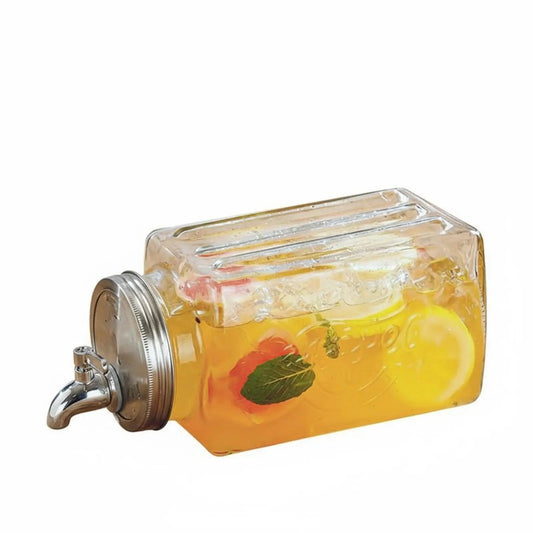 HionFrax Glass Drink Dispenser 3-Liter with Anti-Clog Spigot & Airtight Lid