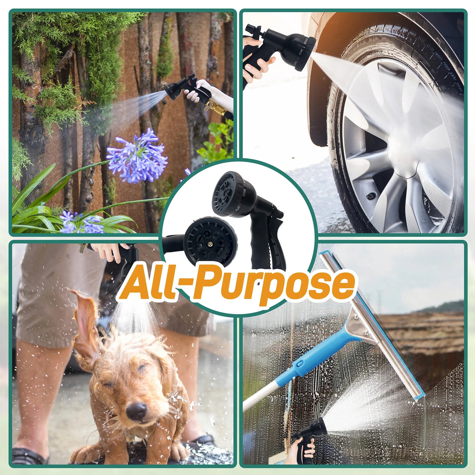 HosiExpi Expandable Garden Hose with 3x Rapid Extension, 3750D Polyester Outer Shell
