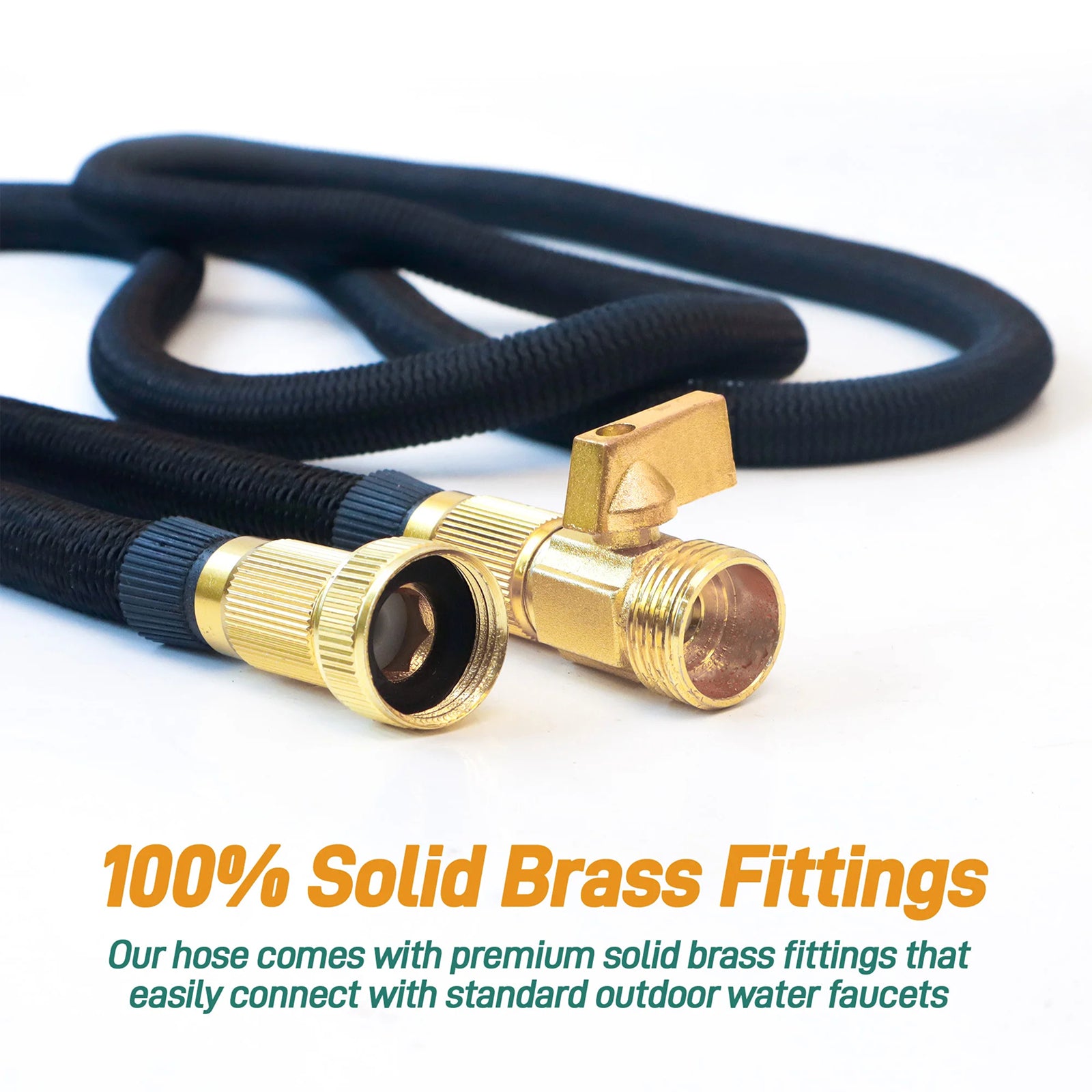 HosiExpi Expandable Garden Hose with 3x Rapid Extension, 3750D Polyester Outer Shell