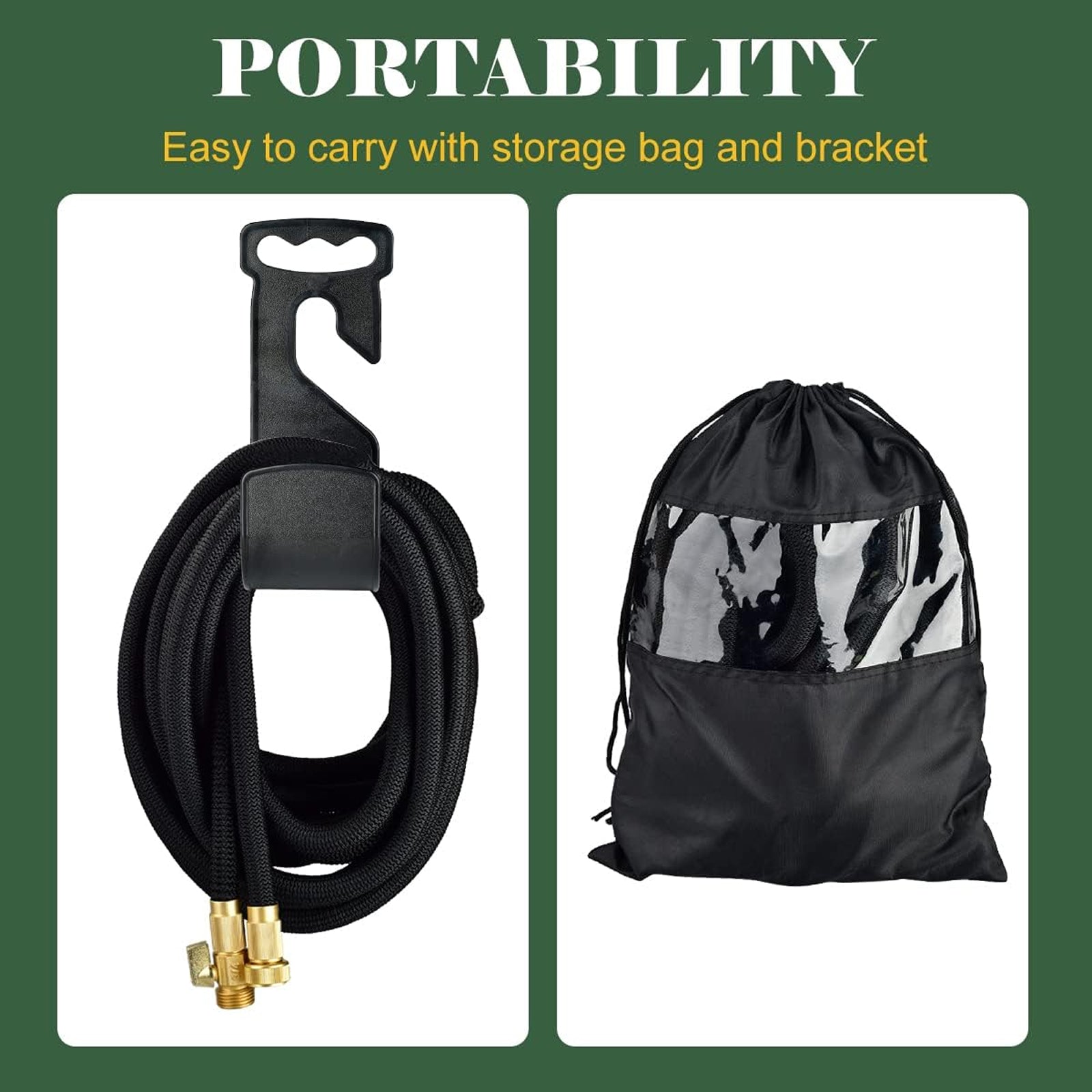 HosiExpi Expandable Garden Hose with 3x Rapid Extension, 3750D Polyester Outer Shell