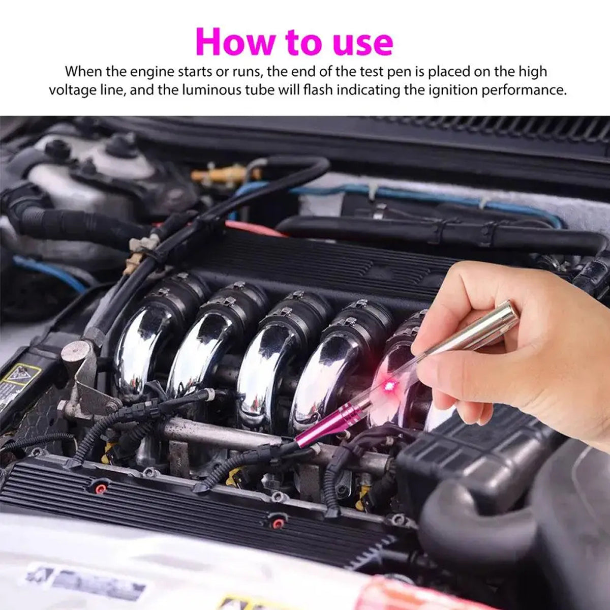 12V In Line Ignition Coil Tester Pen Car Spark Plug Diagnostic Tool Aluminum IgrinLaxo