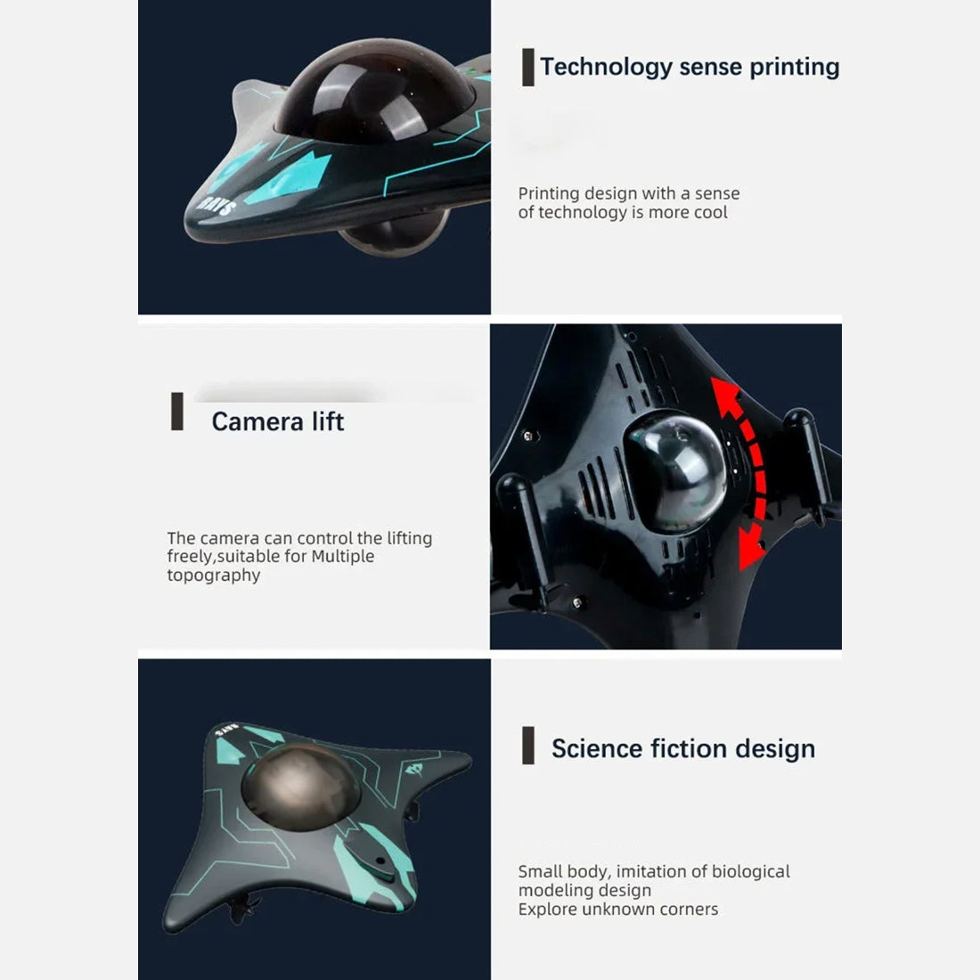 JetixBoat High-Speed RC Boat with Real-Time HD Underwater Camera, 40km/h Top Speed and Gravity-Sensing Smartphone Control