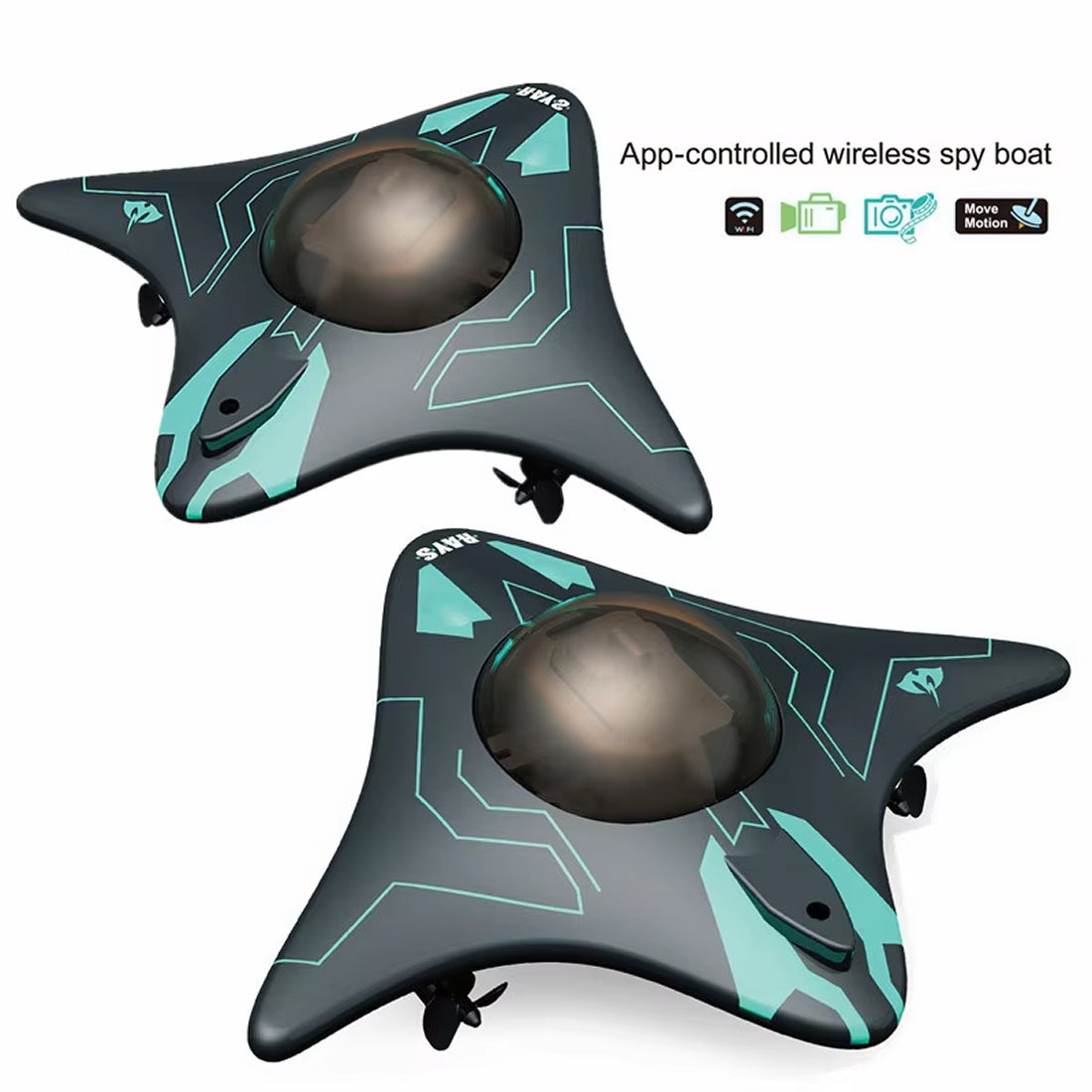 JetixBoat High-Speed RC Boat with Real-Time HD Underwater Camera, 40km/h Top Speed and Gravity-Sensing Smartphone Control