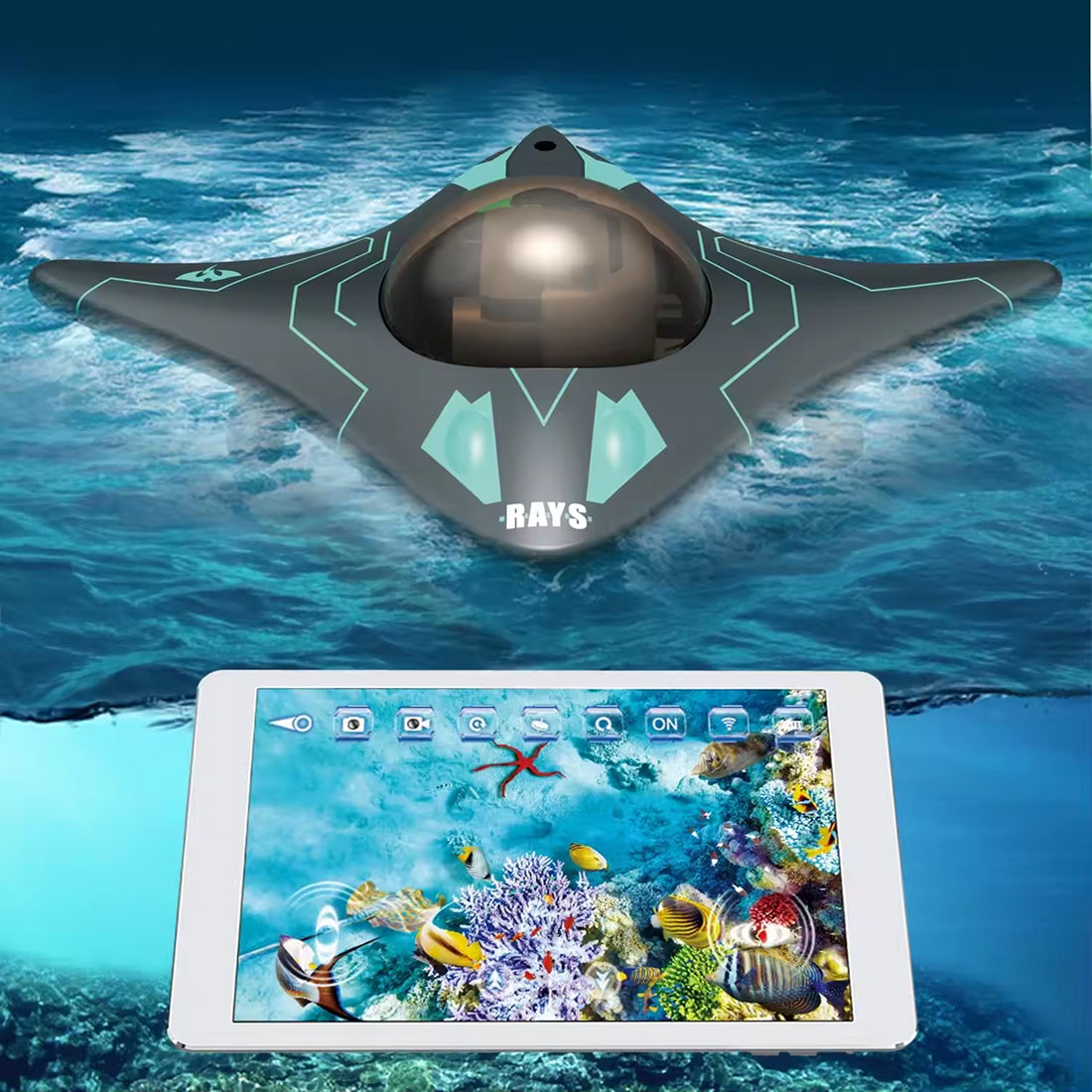JetixBoat High-Speed RC Boat with Real-Time HD Underwater Camera, 40km/h Top Speed and Gravity-Sensing Smartphone Control
