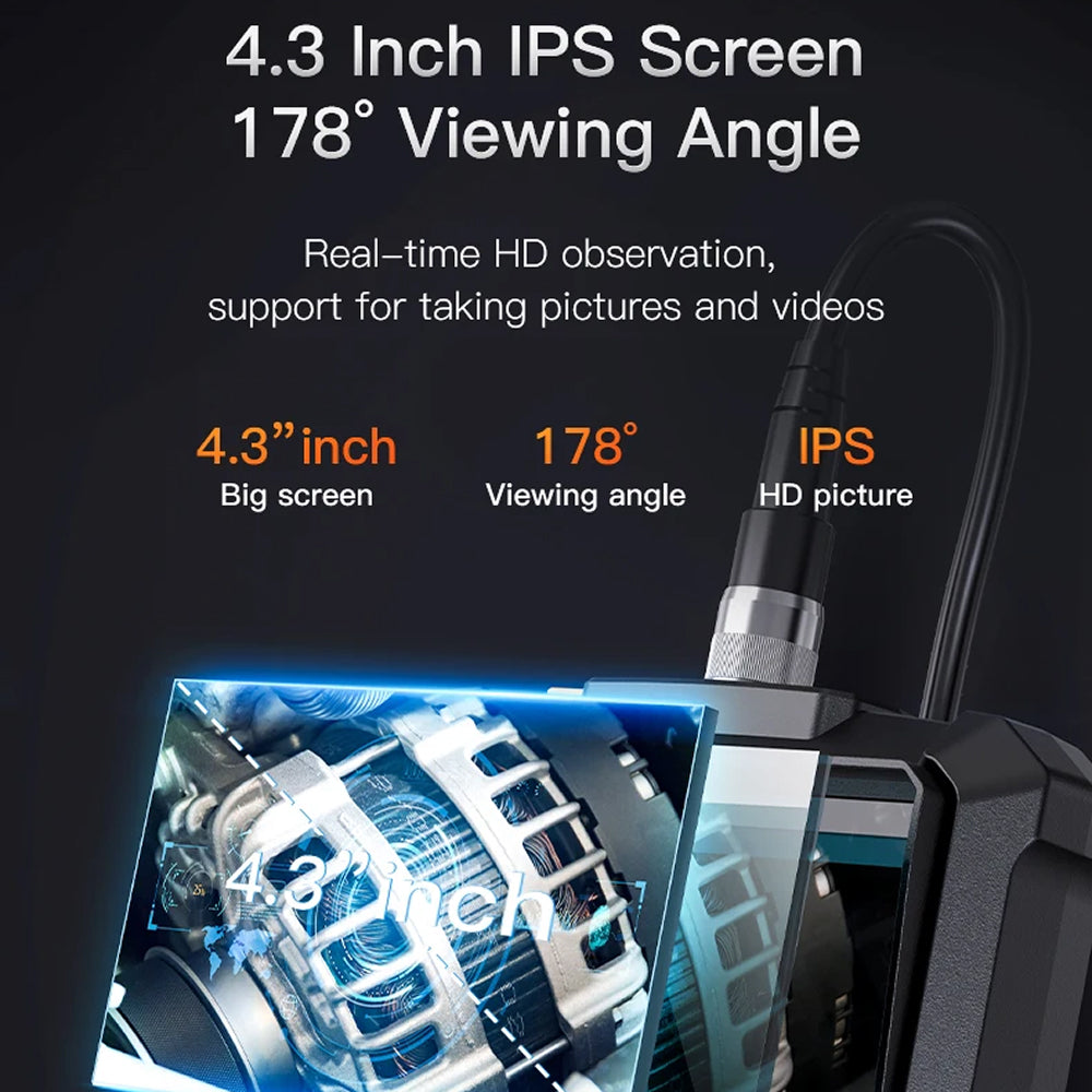 JixaVix 1080P HD Industrial Endoscope with 4.3