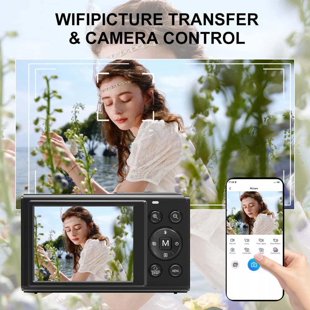 JixinCam 5K Digital Camera 80MP Vlogging Camera with Dual Screen & 18X Digital Zoom