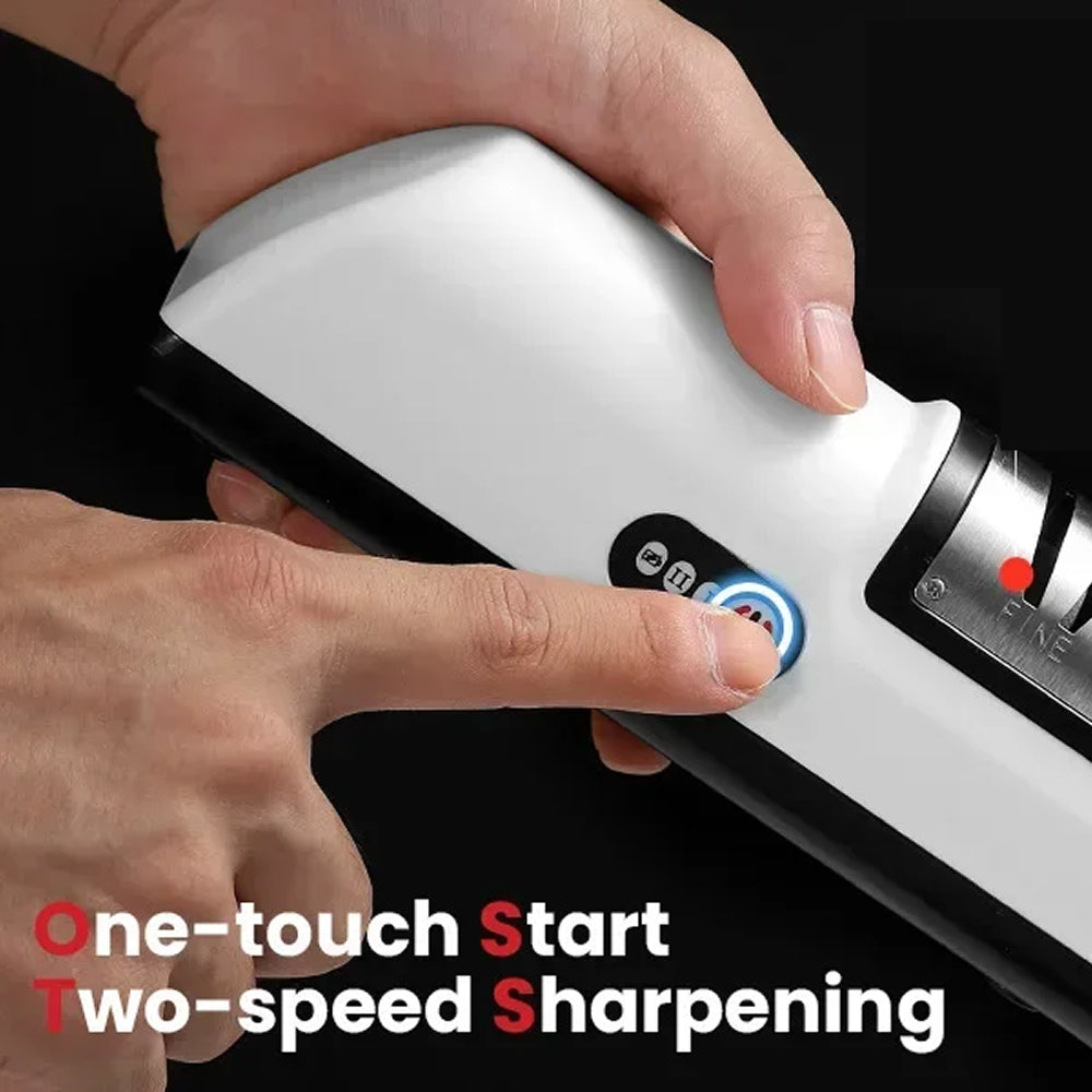 KnifiMix Electric Knife Sharpener Cordless USB Rechargeable 2-Speed Motor with Precision Angle Guides for Straight Blades