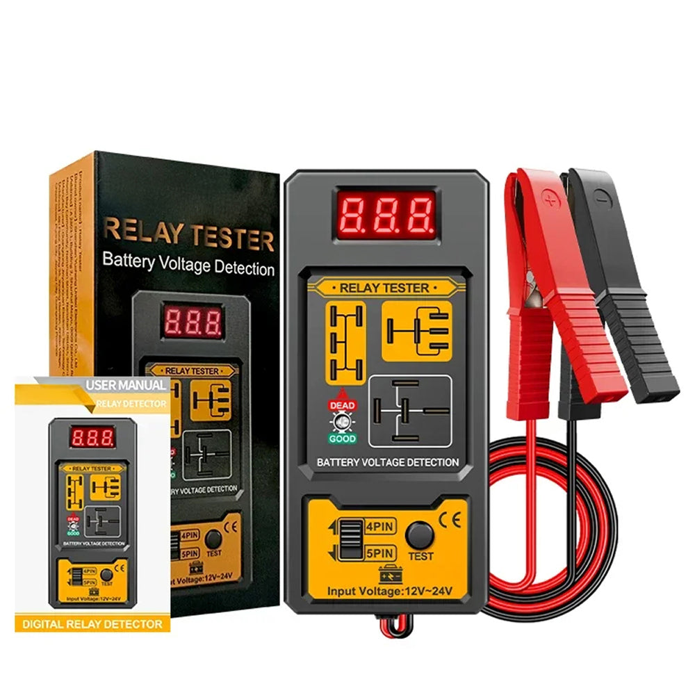12V Automotive Relay Tester 4 Pin 5 Pin Diagnostic Tool with LED Voltage Display LamiWexi