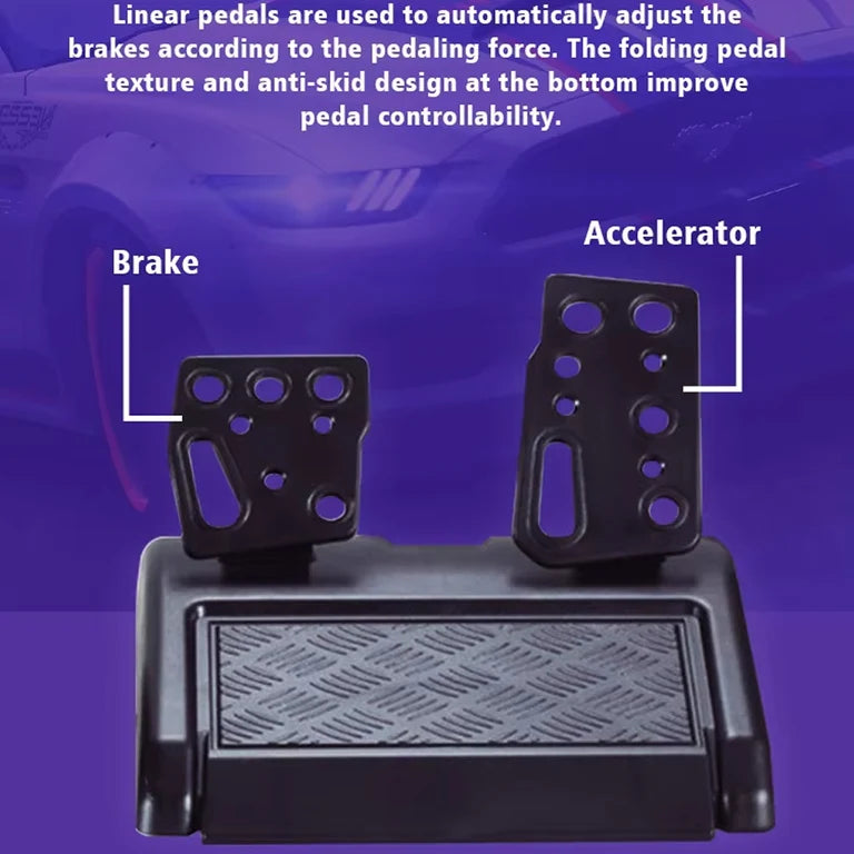 7-in-1 Universal Gaming Steering Wheel with Linear Pedals