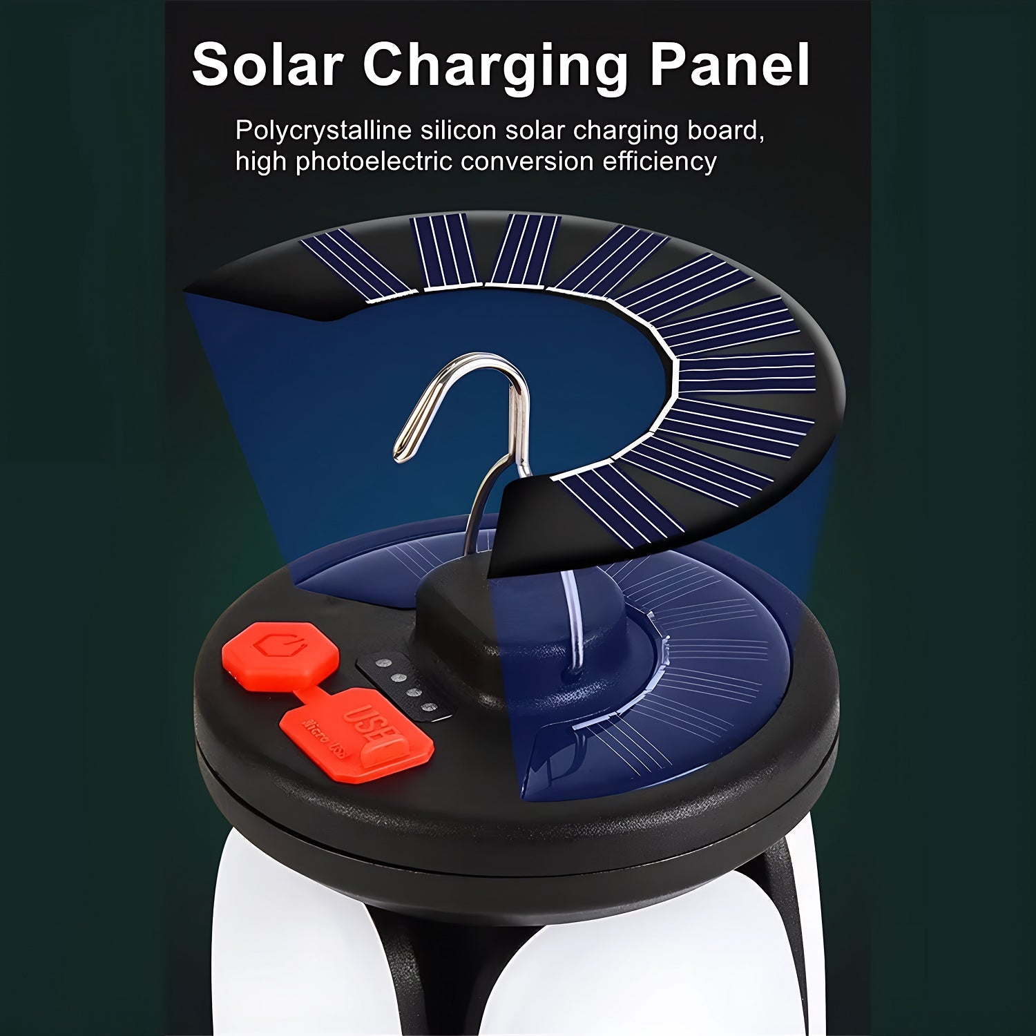 LomiFors Solar & USB Rechargeable Emergency Lantern with 90° Folding Leaf Design, 1000LM Brightness and 4500mAh Power Bank