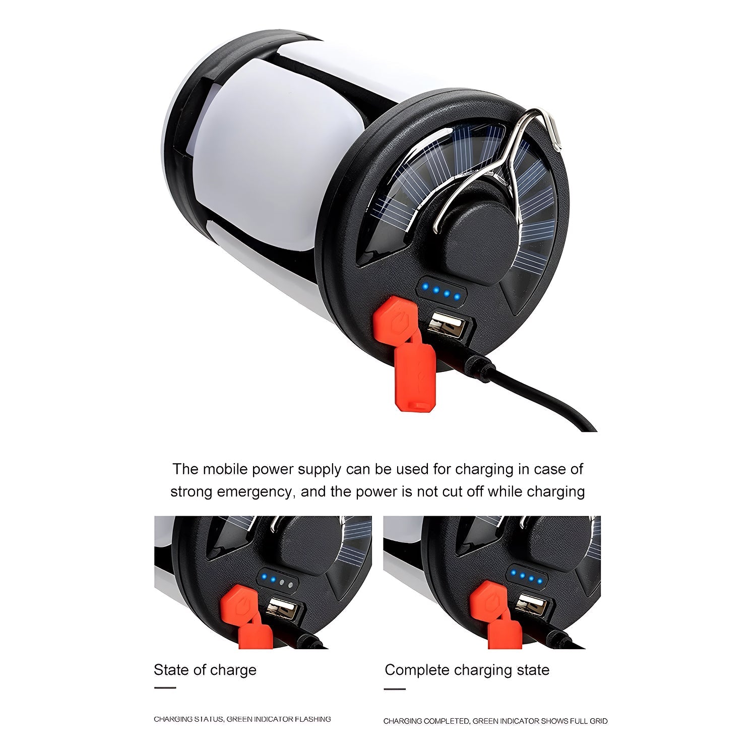 LomiFors Solar & USB Rechargeable Emergency Lantern with 90° Folding Leaf Design, 1000LM Brightness and 4500mAh Power Bank