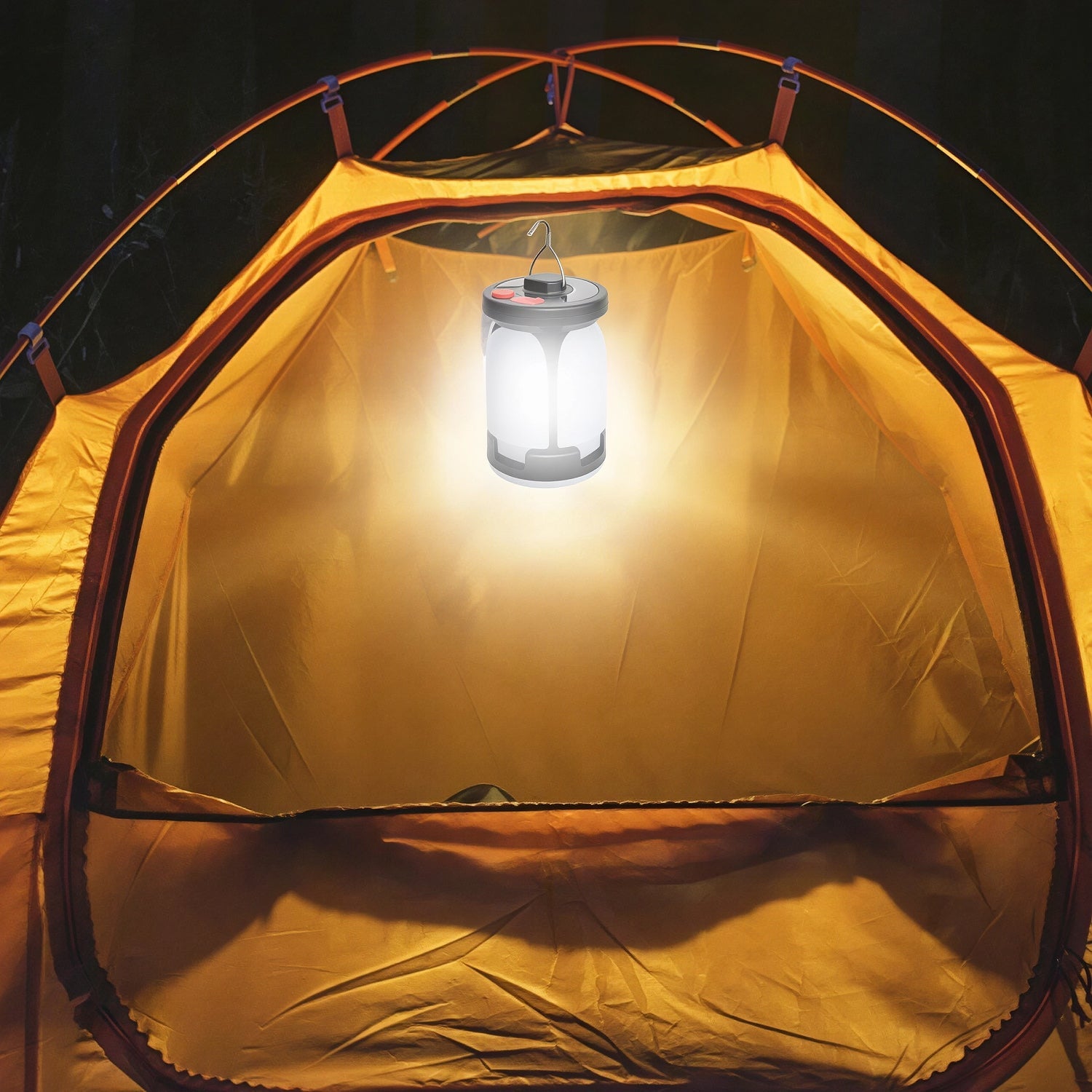LomiFors Solar & USB Rechargeable Emergency Lantern with 90° Folding Leaf Design, 1000LM Brightness and 4500mAh Power Bank
