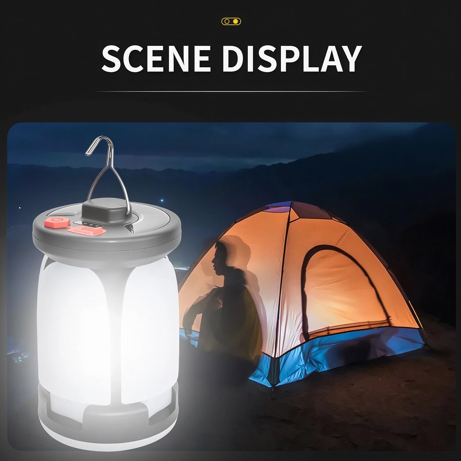 LomiFors Solar & USB Rechargeable Emergency Lantern with 90° Folding Leaf Design, 1000LM Brightness and 4500mAh Power Bank