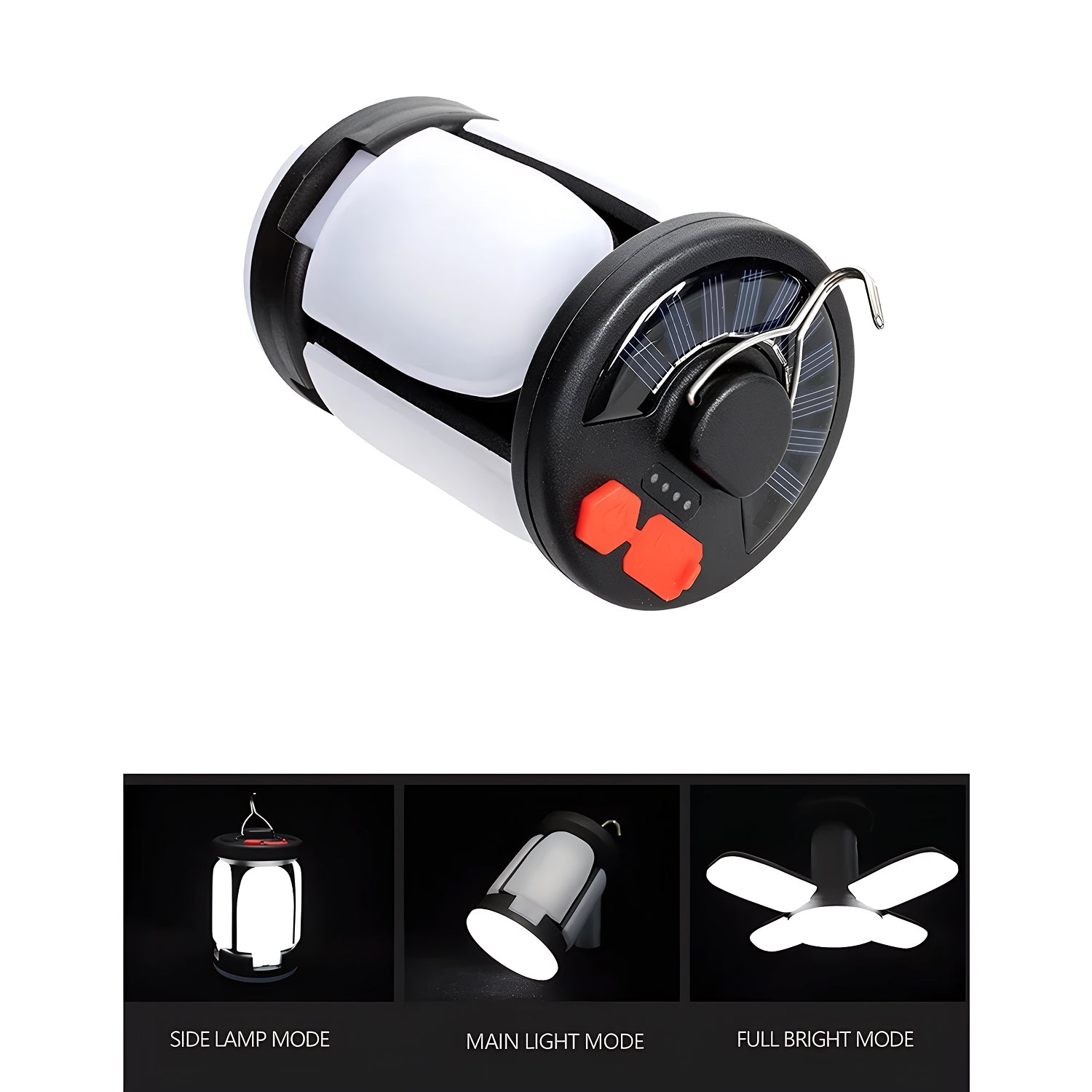 LomiFors Solar & USB Rechargeable Emergency Lantern with 90° Folding Leaf Design, 1000LM Brightness and 4500mAh Power Bank