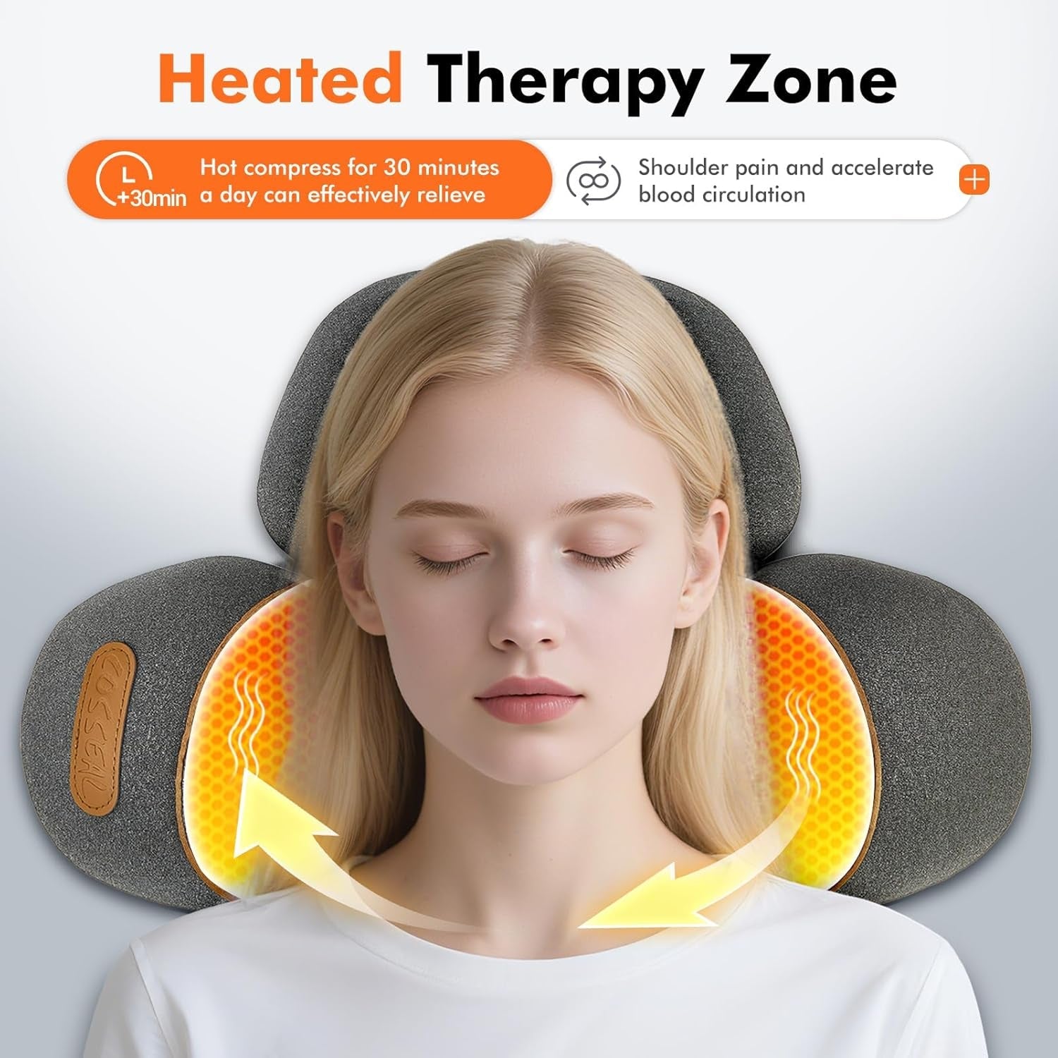 LupiSopix Electric Lumbar Support Pillow with Dynamic Airbag Stretching & Heat Therapy
