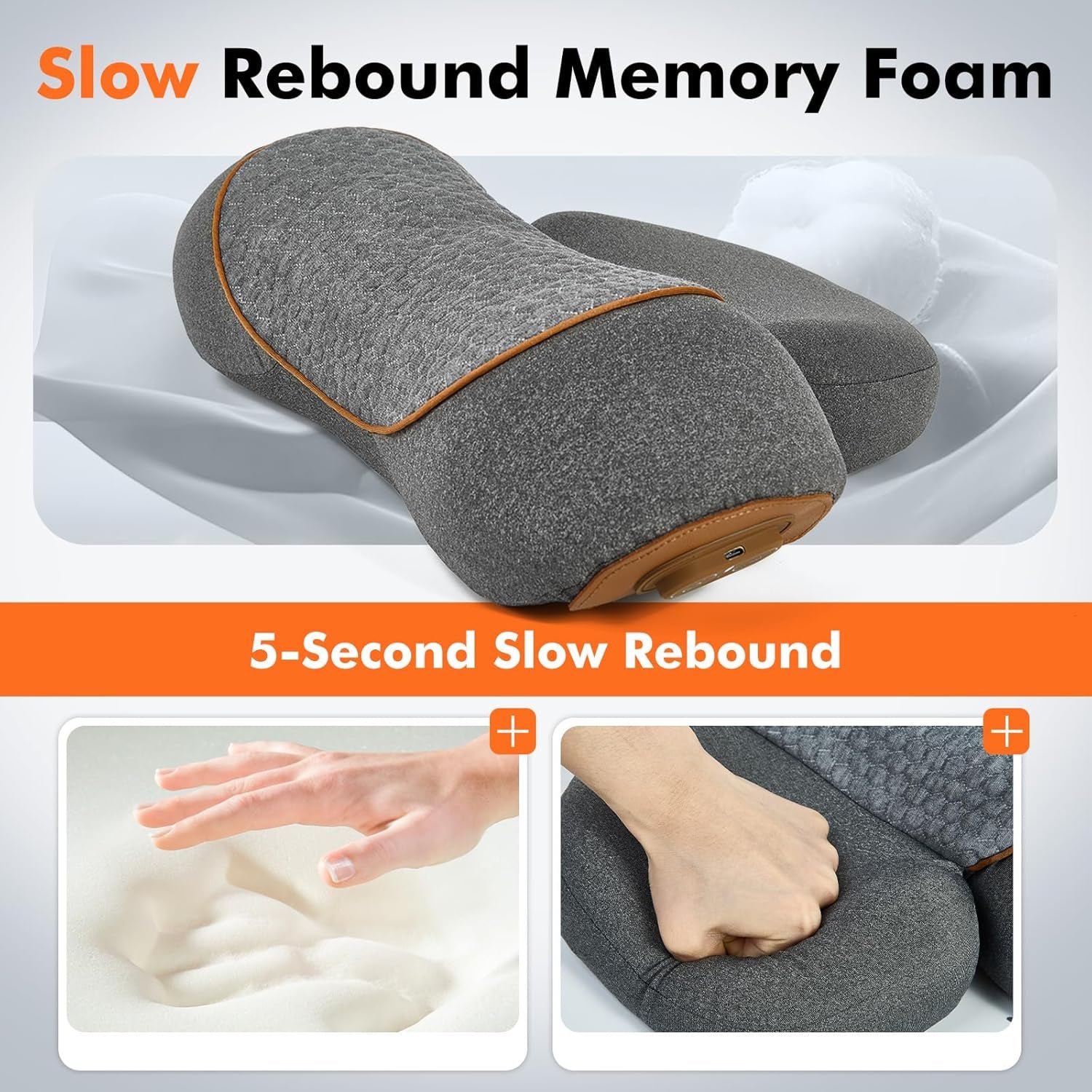 LupiSopix Electric Lumbar Support Pillow with Dynamic Airbag Stretching & Heat Therapy
