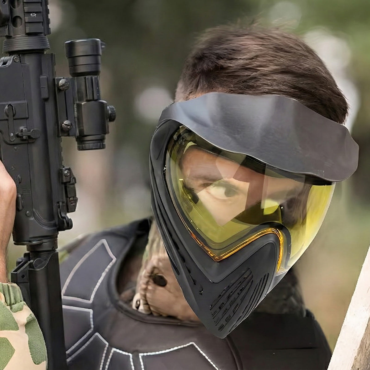MaskiVax Tactical Airsoft Goggles with 150° Panoramic Vision, 2.5mm High-Impact Anti-Fog Lens and Soft Silicone Breathable Frame