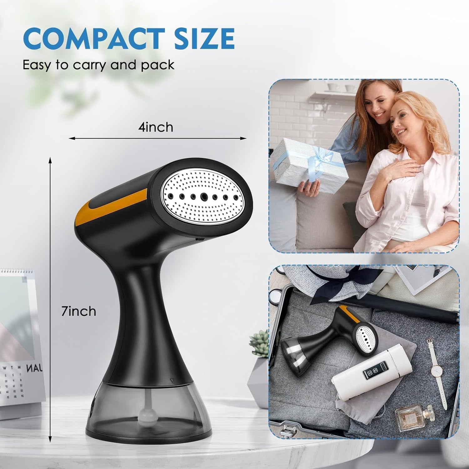 MaxGavic Garment Steamer 1500W Handheld Clothes Steamer with 25s Fast Heat Up and 300ml Water Tank for Travel and Home