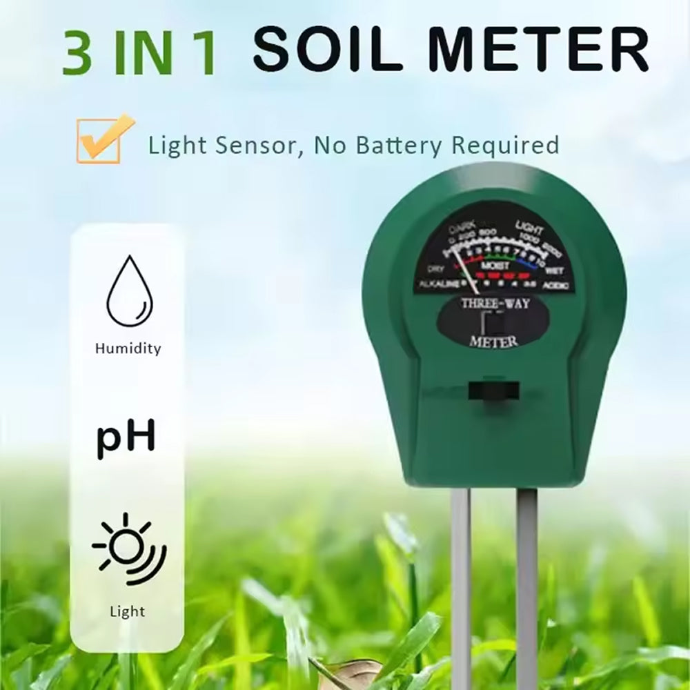 MaziSoil 4-in-1 Soil Moisture Meter - pH, Light, and Temperature Tester with Backlit LCD, 3-Second Fast Reading and 98% Accuracy