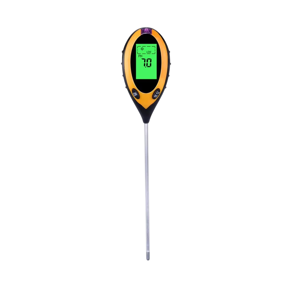 MaziSoil 4-in-1 Soil Moisture Meter - pH, Light, and Temperature Tester with Backlit LCD, 3-Second Fast Reading and 98% Accuracy