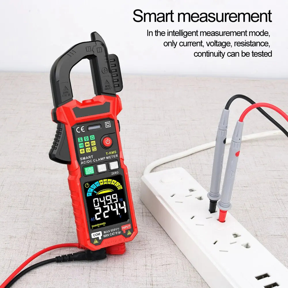 True RMS Digital Clamp Meter 6000 Counts AC DC Ammeter Voltmeter with NCV 36mm Jaw MereiCeci