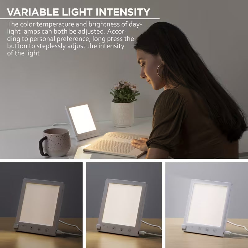 MiBeamix SAD Lamp - UV-Free 10,000 Lux Light Therapy Lamp with 3 Color Temperatures, Stepless Dimming and USB-C