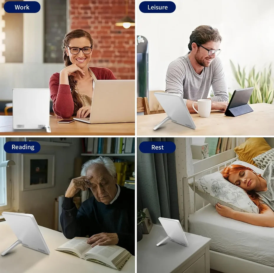 MiBeamix SAD Lamp - UV-Free 10,000 Lux Light Therapy Lamp with 3 Color Temperatures, Stepless Dimming and USB-C