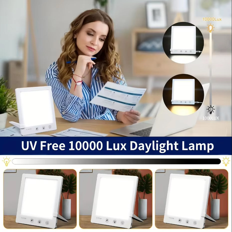 MiBeamix SAD Lamp - UV-Free 10,000 Lux Light Therapy Lamp with 3 Color Temperatures, Stepless Dimming and USB-C
