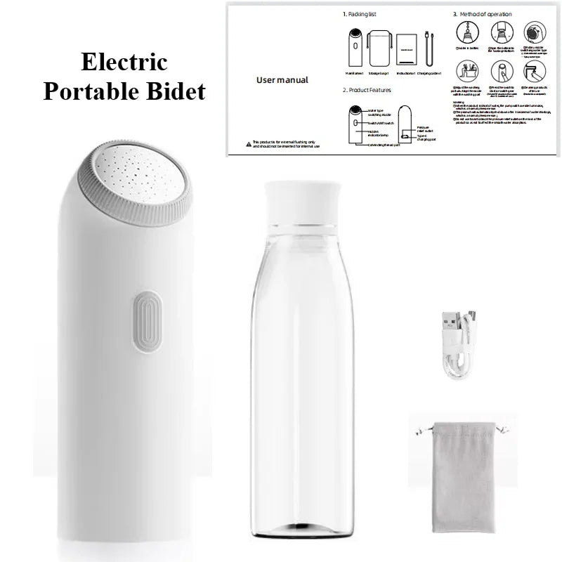 MidoFost Portable Bidet USB-C Rechargeable IPX7 Waterproof Travel Wash with 4 Spray Modes