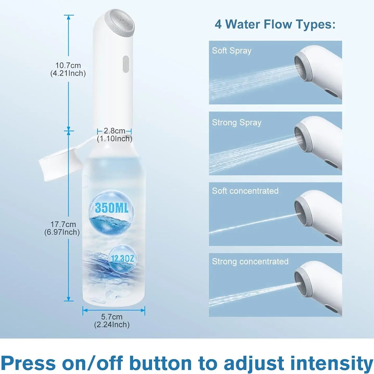 MidoFost Portable Bidet USB-C Rechargeable IPX7 Waterproof Travel Wash with 4 Spray Modes