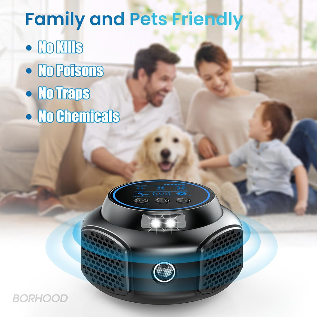 MirexNor Ultrasonic Pest Repeller - Silent Electronic Pest Control, Flame Retardant ABS, Energy-Efficient Plug-in for Home, Office, and Garage
