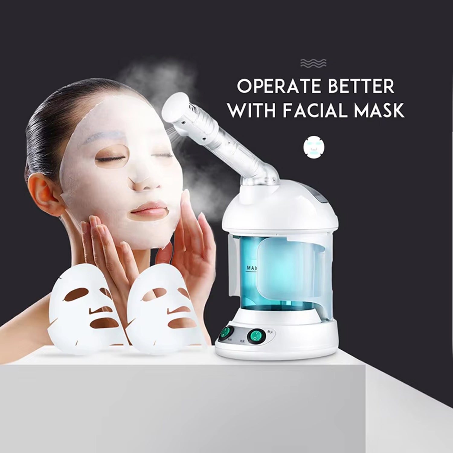MysToral Nano Ionic Facial Steamer with 360° Rotating Nozzle, Aromatherapy Slot and 3-Minute Rapid Heat-Up