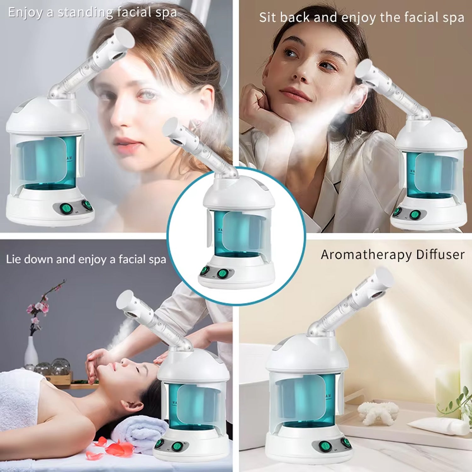 MysToral Nano Ionic Facial Steamer with 360° Rotating Nozzle, Aromatherapy Slot and 3-Minute Rapid Heat-Up