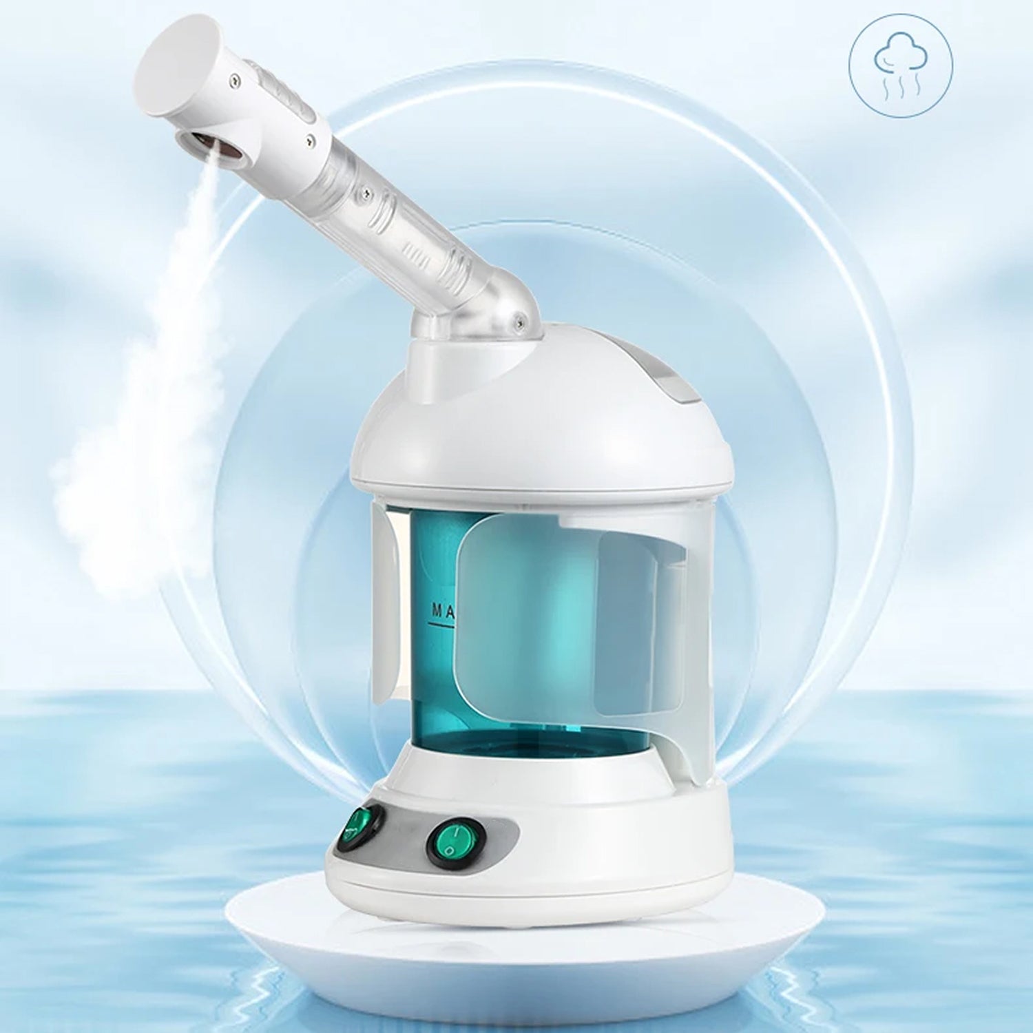MysToral Nano Ionic Facial Steamer with 360° Rotating Nozzle, Aromatherapy Slot and 3-Minute Rapid Heat-Up