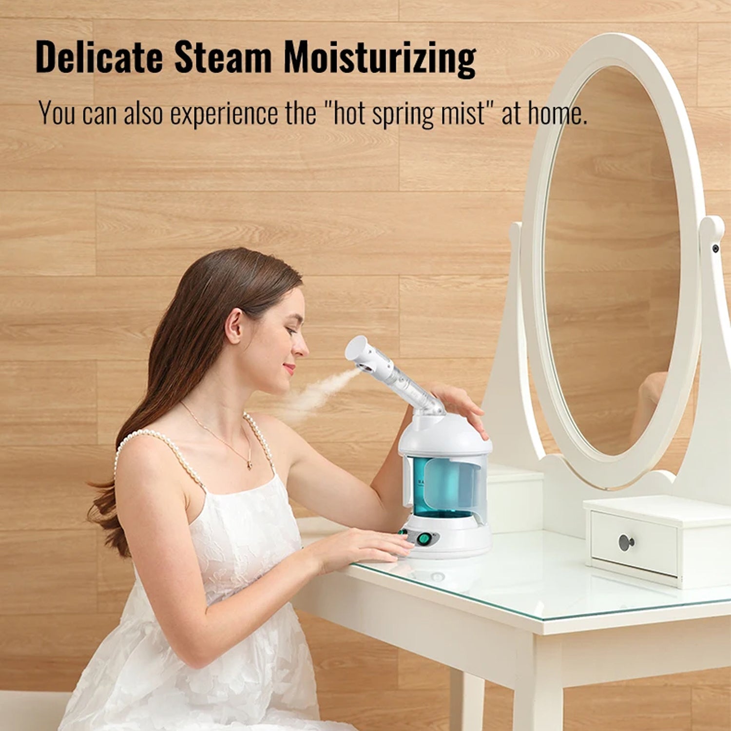 MysToral Nano Ionic Facial Steamer with 360° Rotating Nozzle, Aromatherapy Slot and 3-Minute Rapid Heat-Up