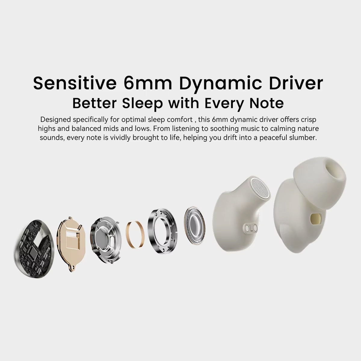 NapBudli Sleep Earbuds - Ultra-Lightweight 2.83g Side Sleeper Headphones, Bluetooth 5.4 with Noise Reduction & 400mAh Battery