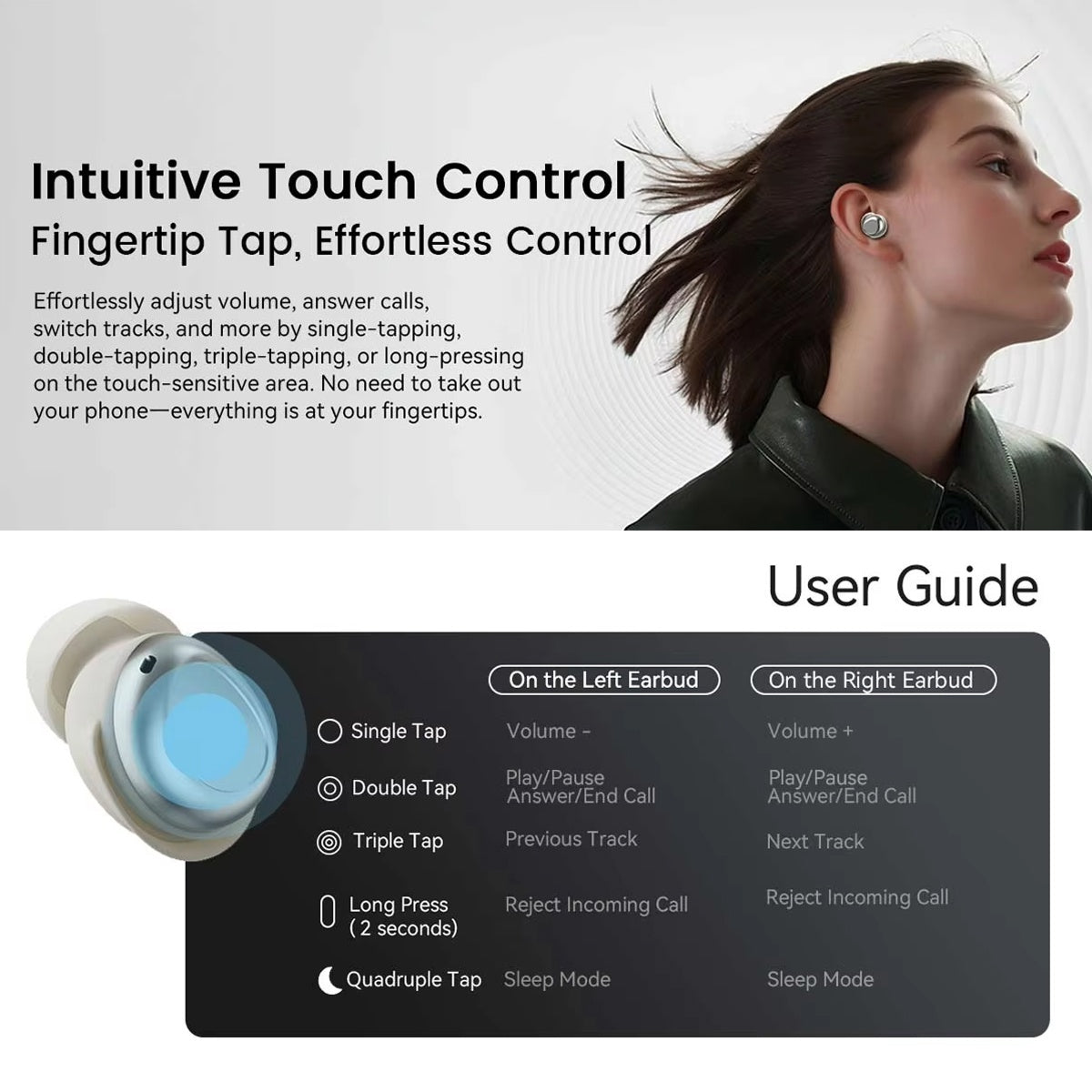 NapBudli Sleep Earbuds - Ultra-Lightweight 2.83g Side Sleeper Headphones, Bluetooth 5.4 with Noise Reduction & 400mAh Battery