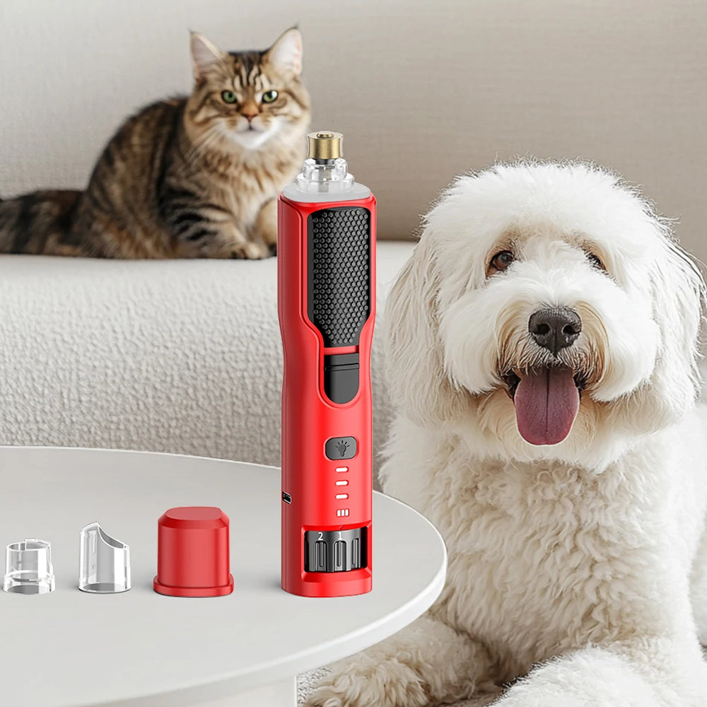 NaxiGriva Dog Nail Grinder 7-Speed Motor Ultra-Quiet 45dB with 3-Gear LED Light and USB-C
