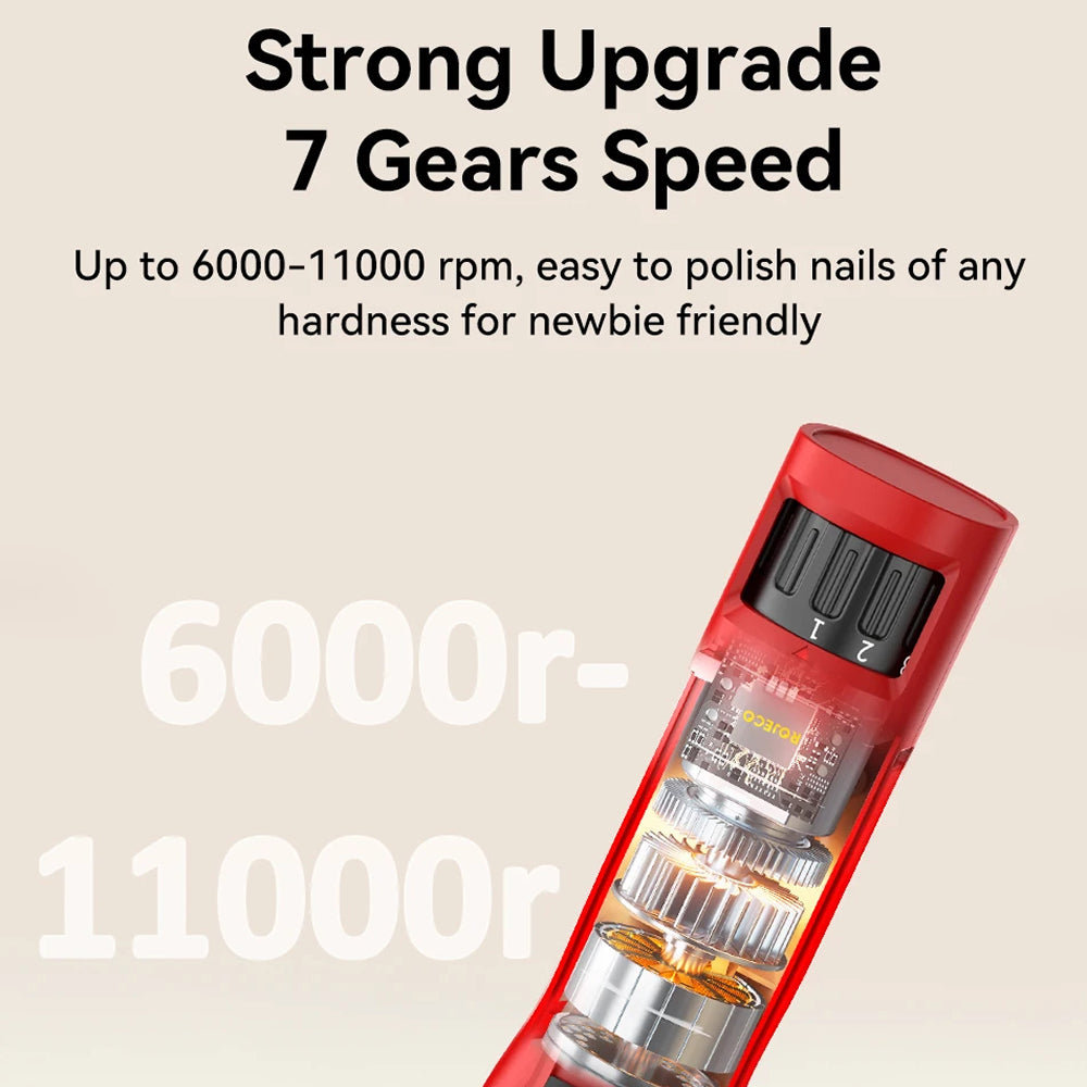 NaxiGriva Dog Nail Grinder 7-Speed Motor Ultra-Quiet 45dB with 3-Gear LED Light and USB-C