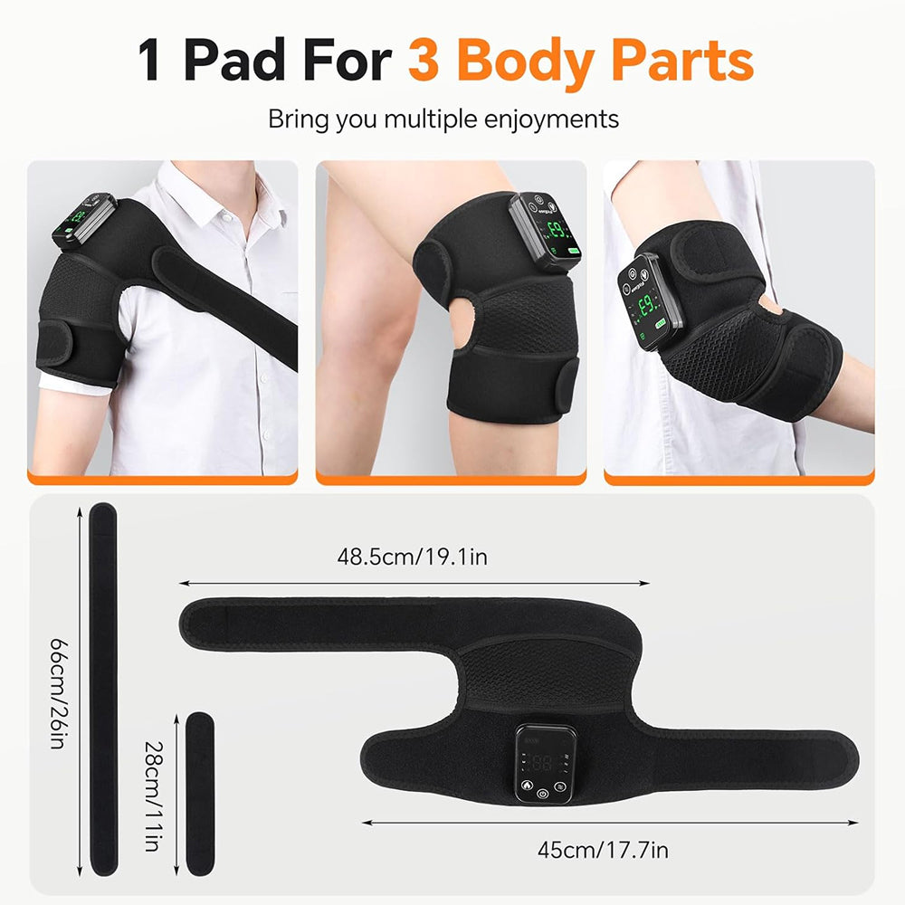 NeeVanix 3-in-1 Smart Joint Massager with 4000mAh Battery, 3-Level Thermal Therapy (45–65°C), and Multi-Strap Joint Support