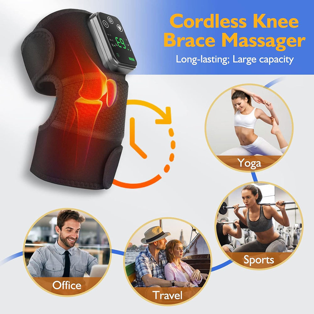 NeeVanix 3-in-1 Smart Joint Massager with 4000mAh Battery, 3-Level Thermal Therapy (45–65°C), and Multi-Strap Joint Support