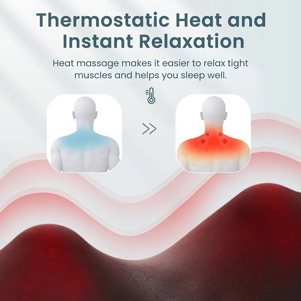 NekiMaxiv Neck and Shoulder Massager with 8 Bi-Directional Nodes, 115°F Heat, and Adjustable Straps for Deep Tissue Relief