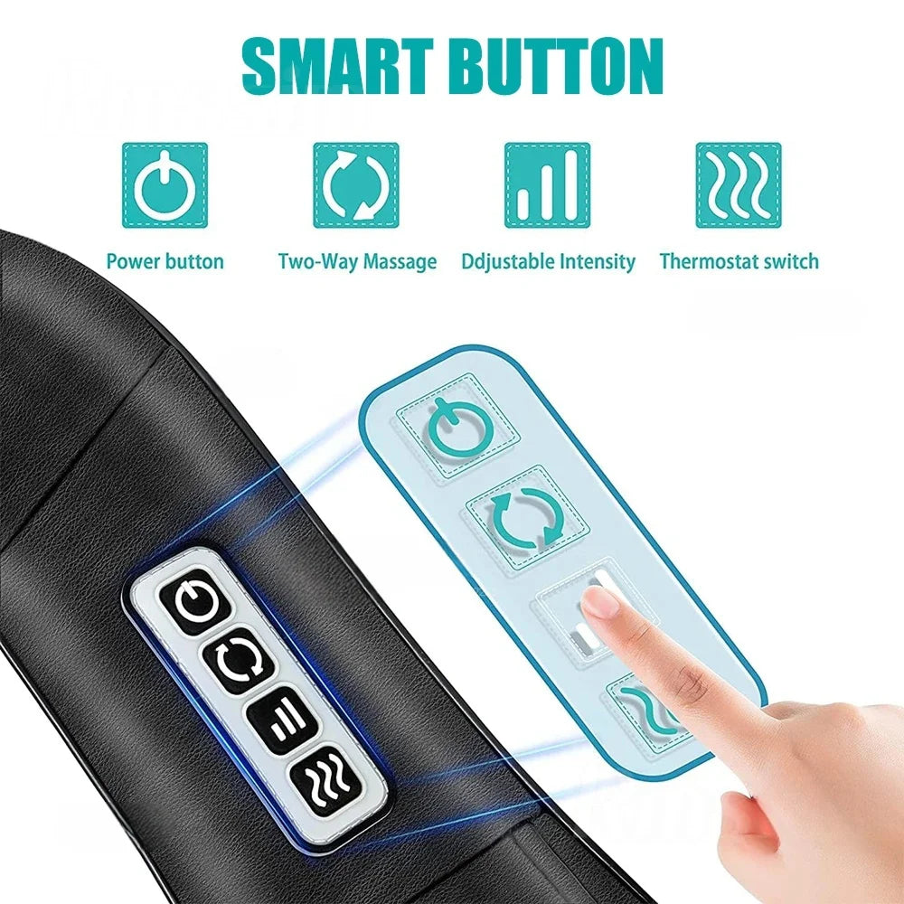 NekiMaxiv Neck and Shoulder Massager with 8 Bi-Directional Nodes, 115°F Heat, and Adjustable Straps for Deep Tissue Relief