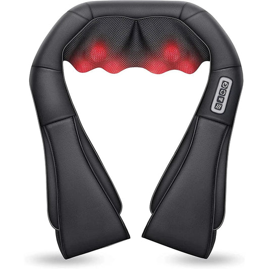 NekiMaxiv Neck and Shoulder Massager with 8 Bi-Directional Nodes, 115°F Heat, and Adjustable Straps for Deep Tissue Relief