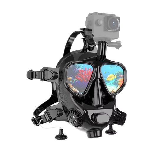 Professional Full Face Diving Mask 150ft Depth Rated 180 Panoramic