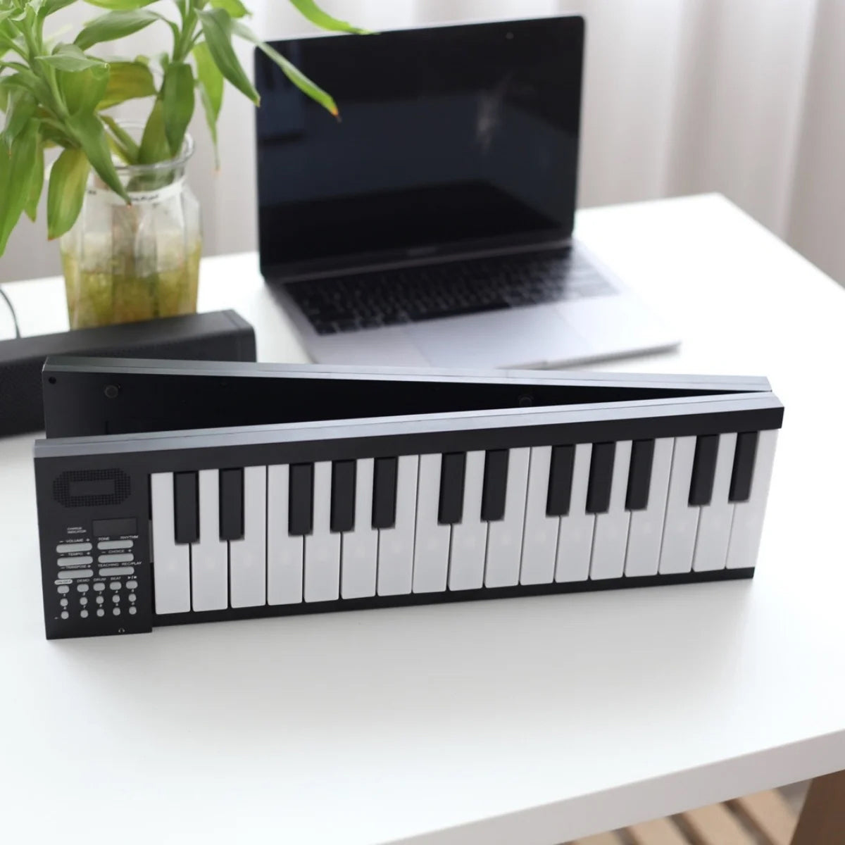 NoteArop Portable Foldable Keyboard Piano - 61 Full-Size Keys, Rechargeable Bluetooth Digital Piano with 16 Tones, 100 Rhythms