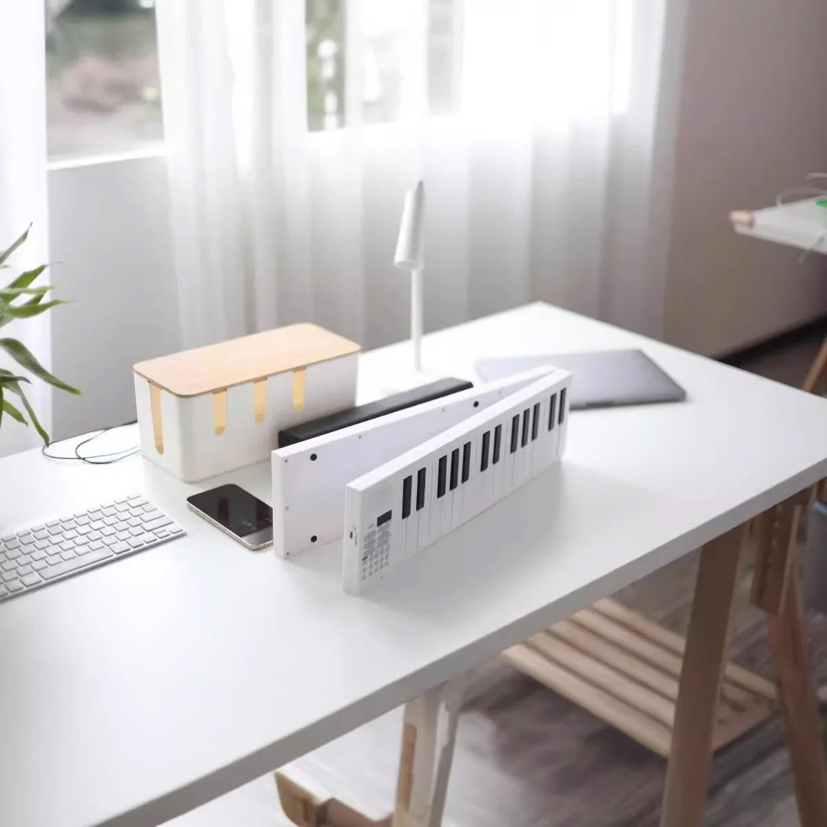 NoteArop Portable Foldable Keyboard Piano - 61 Full-Size Keys, Rechargeable Bluetooth Digital Piano with 16 Tones, 100 Rhythms
