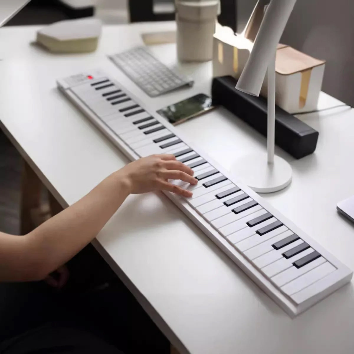 NoteArop Portable Foldable Keyboard Piano - 61 Full-Size Keys, Rechargeable Bluetooth Digital Piano with 16 Tones, 100 Rhythms