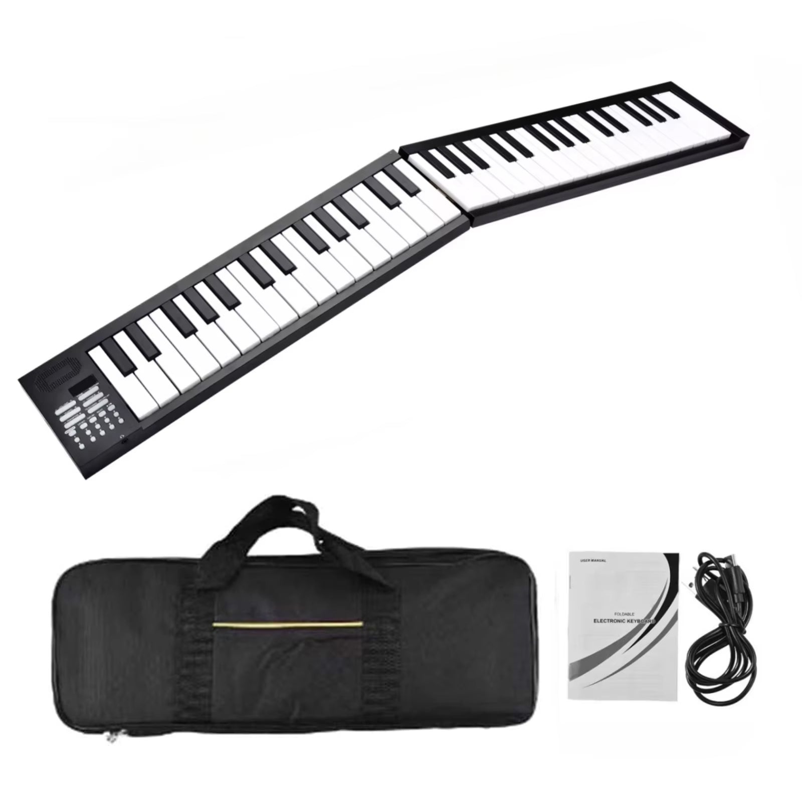 NoteArop Portable Foldable Keyboard Piano - 61 Full-Size Keys, Rechargeable Bluetooth Digital Piano with 16 Tones, 100 Rhythms