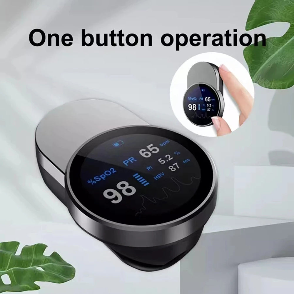 Bluetooth Pulse Oximeter Rechargeable SpO2 Monitor HRV App Tracking